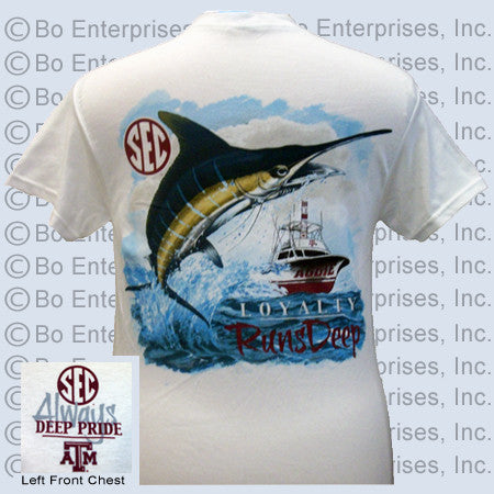 Texas A&M Aggies Deep Pride Loyalty Runs Deep Fish Unisex Bright T Shirt - SimplyCuteTees
