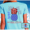 Southern Attitude Land Of The Free USA Pineapple T-Shirt
