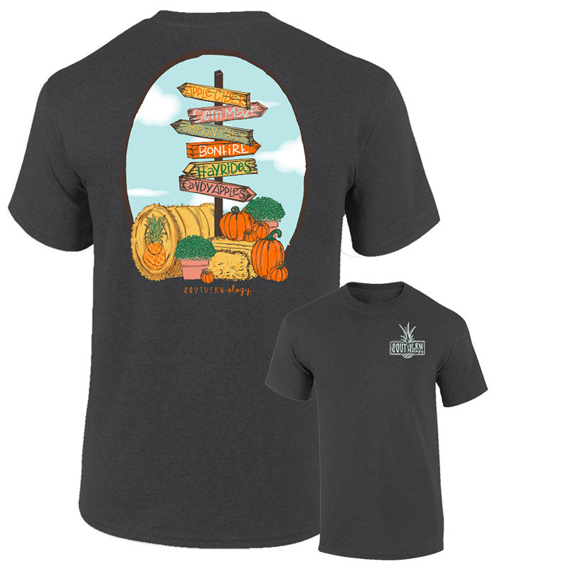 Southernology Fall Signs Pumpkins Comfort Colors T-Shirt