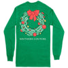 SALE Southern Couture Classic Christmas Wreath Holiday Long Sleeve T-Shirt