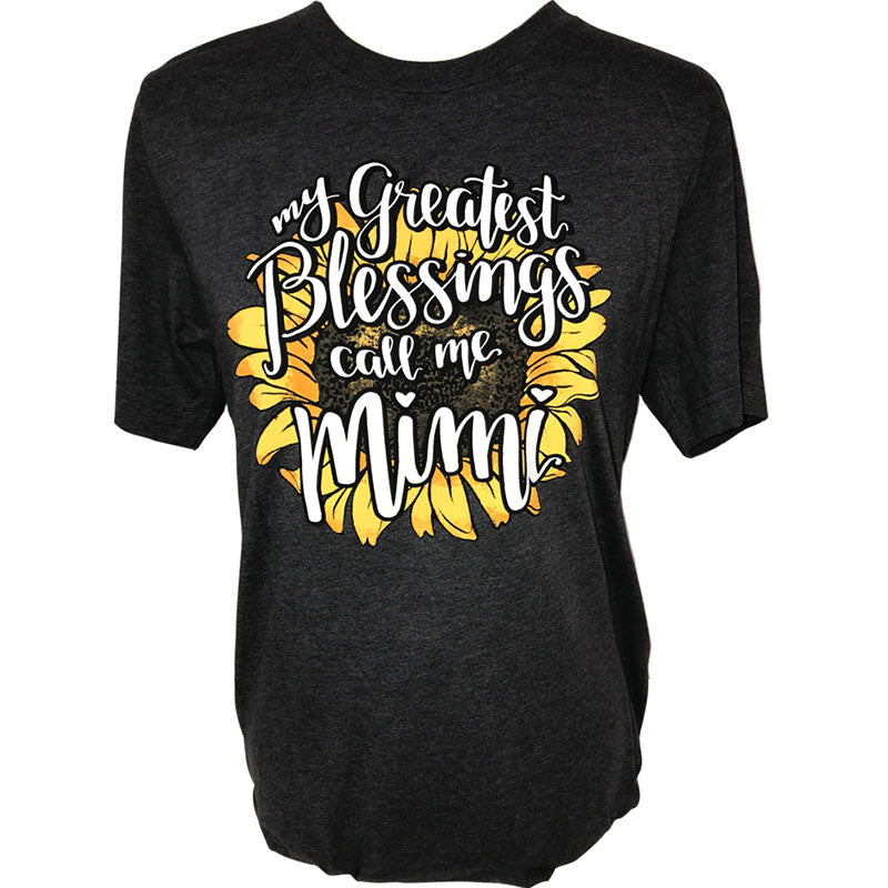 Southern Attitude Blessings Call Me Mimi Soft Canvas Front Print T-Shirt