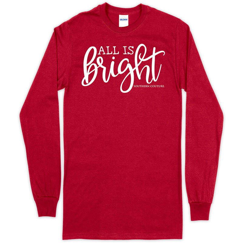 Southern Couture All Is Bright Holiday Long Sleeve Soft T-Shirt