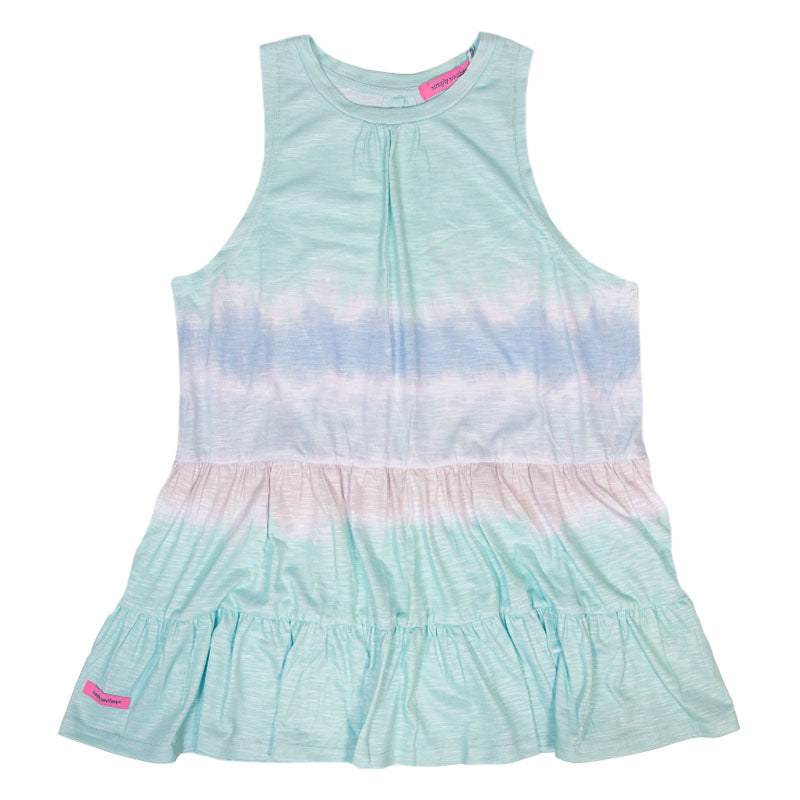SALE Simply Southern Preppy Gather Blue Tie Dye Tank Top