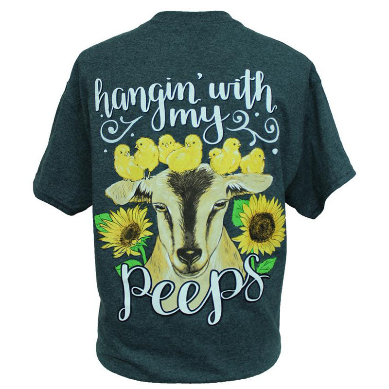 Southern Attitude Preppy Hangin With My Peeps Goat T-Shirt