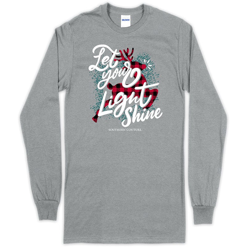 SALE Southern Couture Let Your Light Shine Holiday Long Sleeve Soft T-Shirt