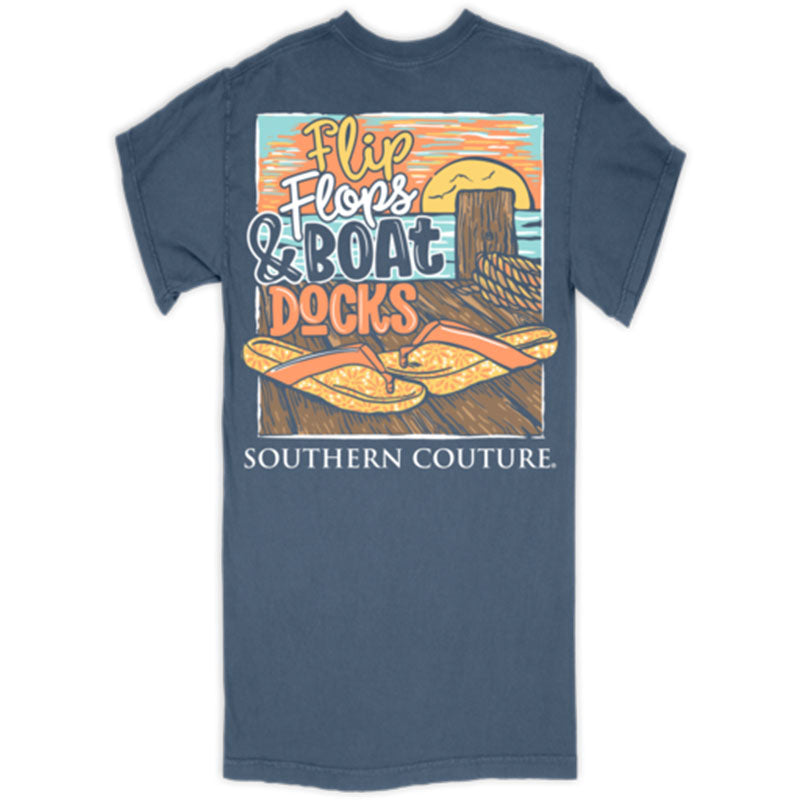 Southern Couture Flip Flops & Boat Docks Comfort Colors T-Shirt