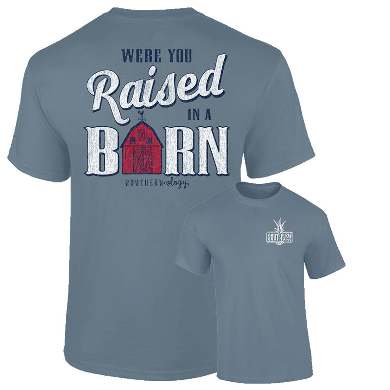 Southernology Raised in a Barn Words Comfort Colors T-Shirt