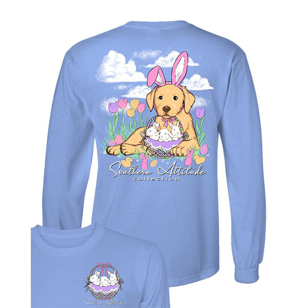 Southern Attitude Easter Basket Dog Long Sleeve T-Shirt