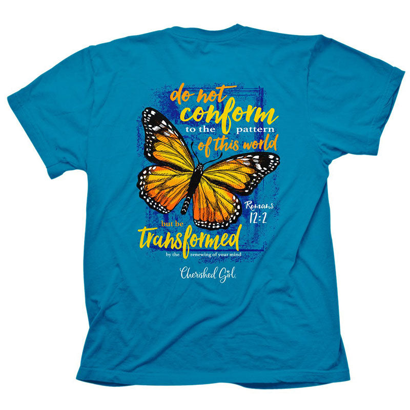Cherished Girl Transformed Butterfly Christian T-Shirt