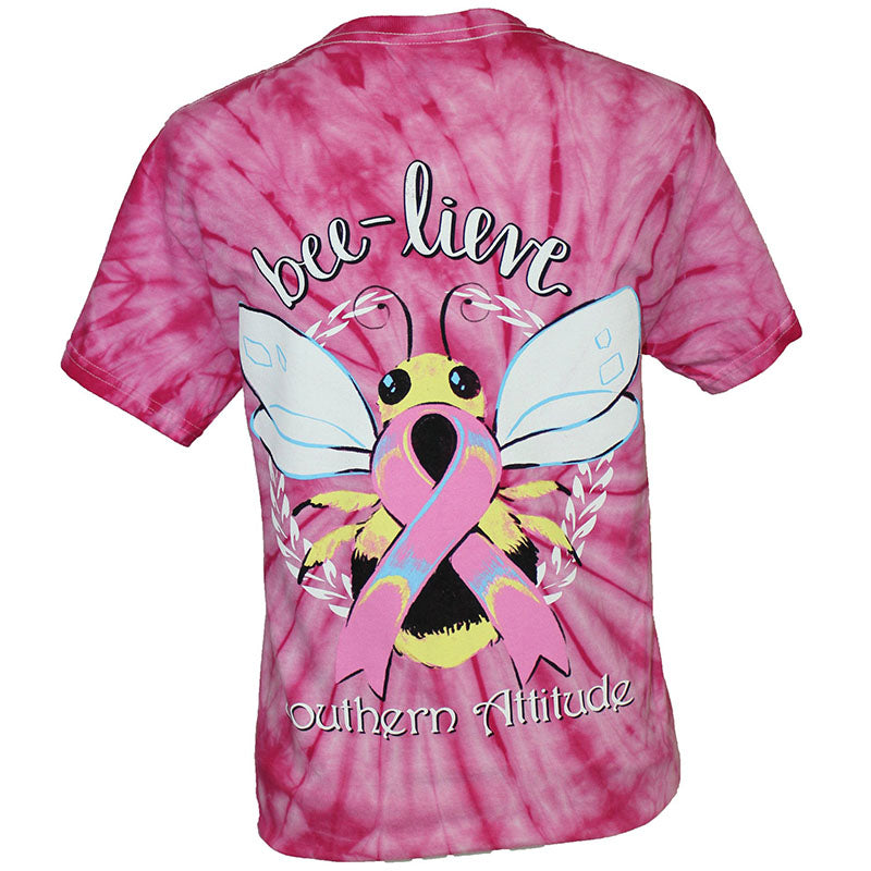 SALE Southern Attitude Bee - Lieve Cancer Hope Tie Dye T-Shirt