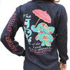Southern Attitude Preppy Joy Elephant Navy Long Sleeve T-Shirt