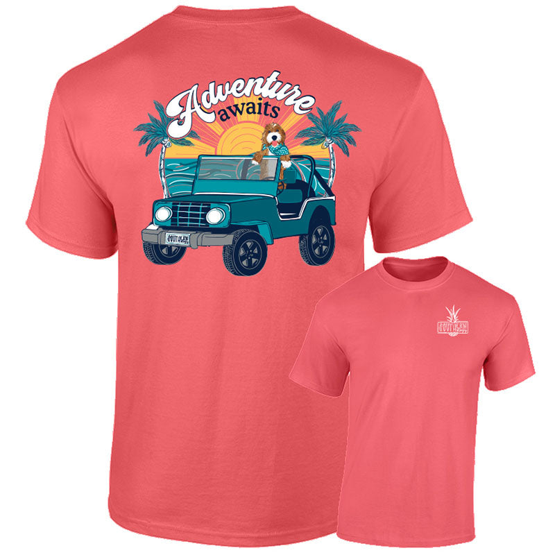 Southernology Adventure Awaits Dog Comfort Colors T-Shirt