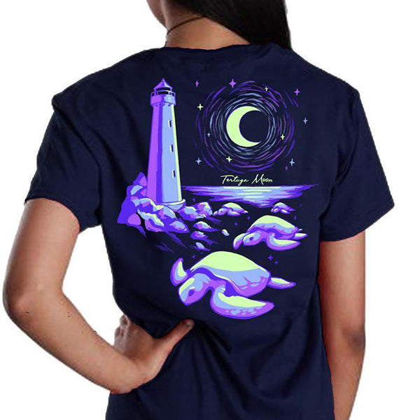 Southern Attitude Tortuga Moon Lighthouse Turtles Comfort Colors T-Shirt