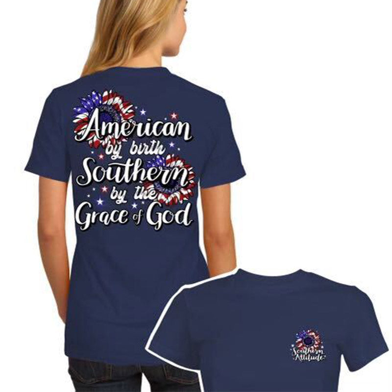 Southern Attitude USA Southern By The Grace Of God T-Shirt