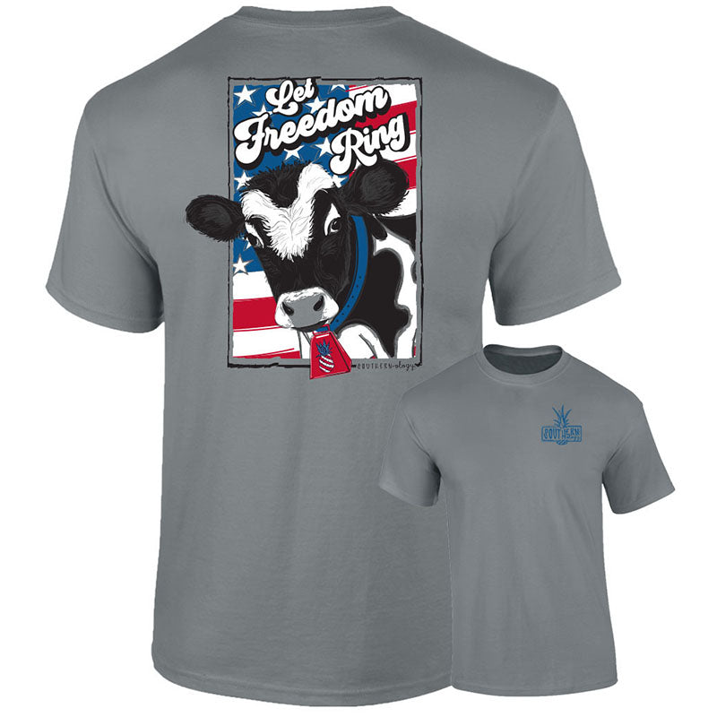Southernology Freedom Ring Cow USA Comfort Colors T-Shirt