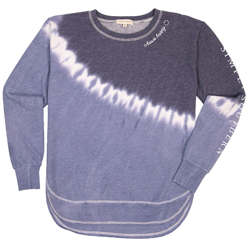 Simply Southern Choose Happy Long Sleeve Crew Sweatshirt