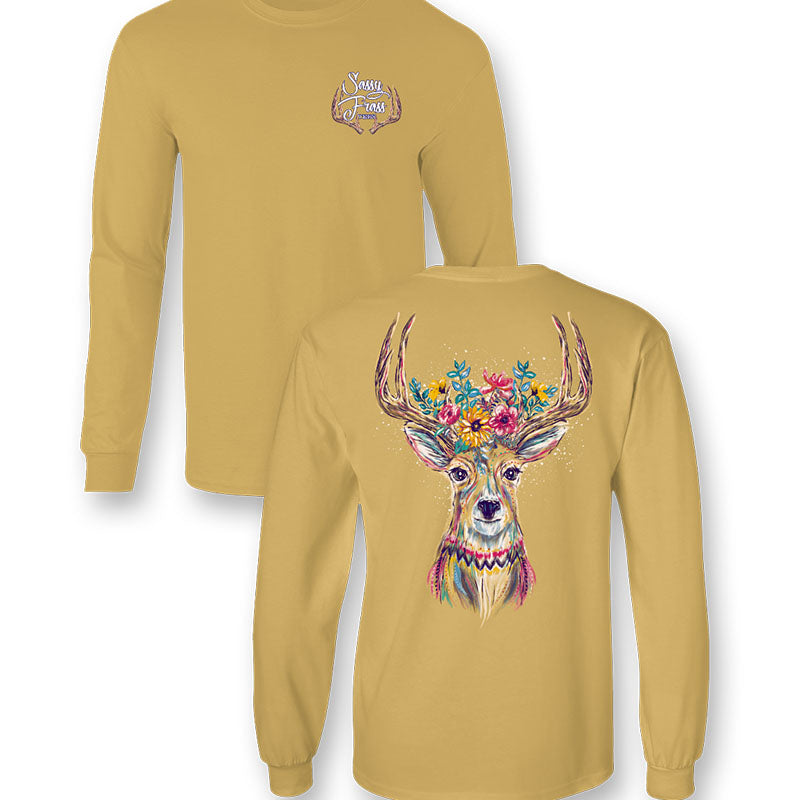 SALE Sassy Frass Whitetail Deer Fall Comfort Colors Long Sleeve T-Shirt