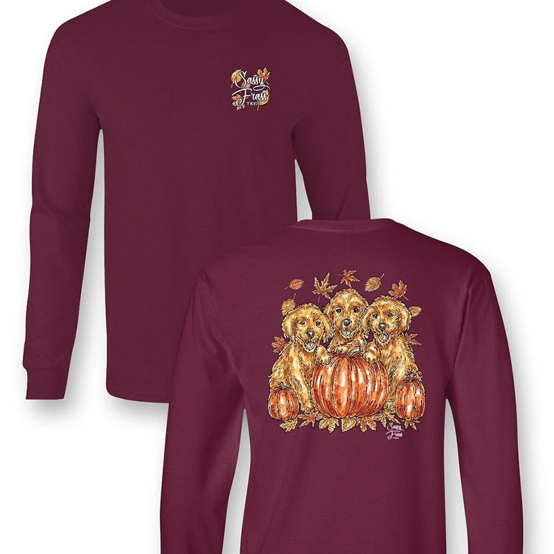 SALE Sassy Frass Pumpkin Dogs Season Fall Long Sleeve T-Shirt