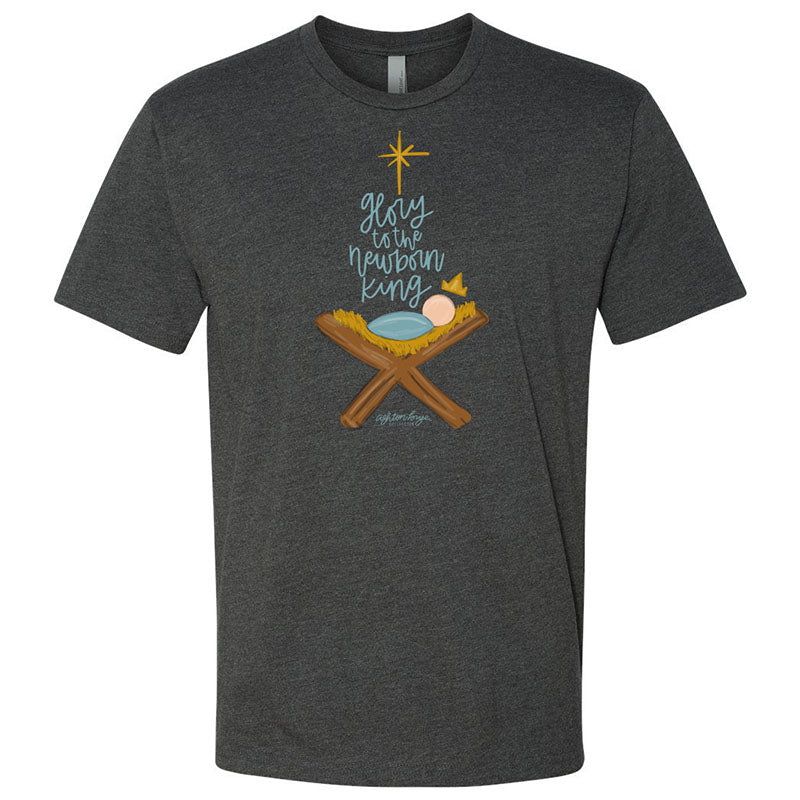Southernology Statement Newborn King Manger Holiday Canvas T-Shirt - SimplyCuteTees