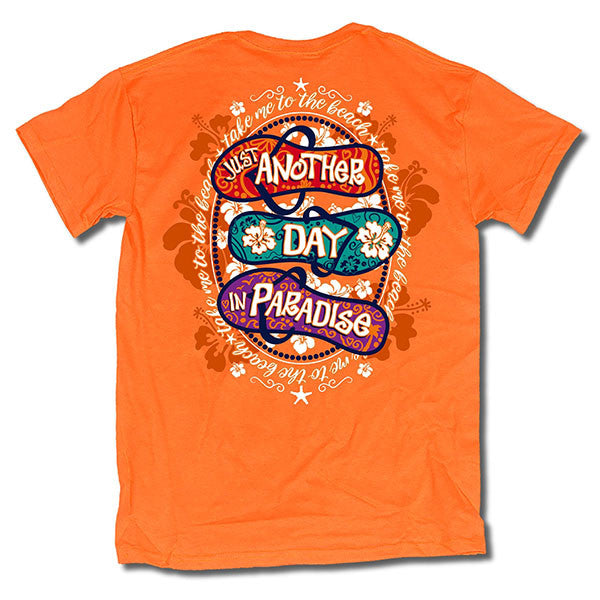 Sweet Thing Another Day In Paradise Flip Flop Orange T-Shirt - SimplyCuteTees