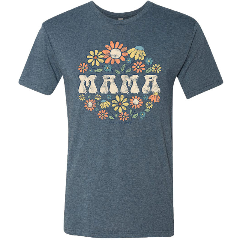Southernology Groovy Floral Mama Statement Canvas T-Shirt