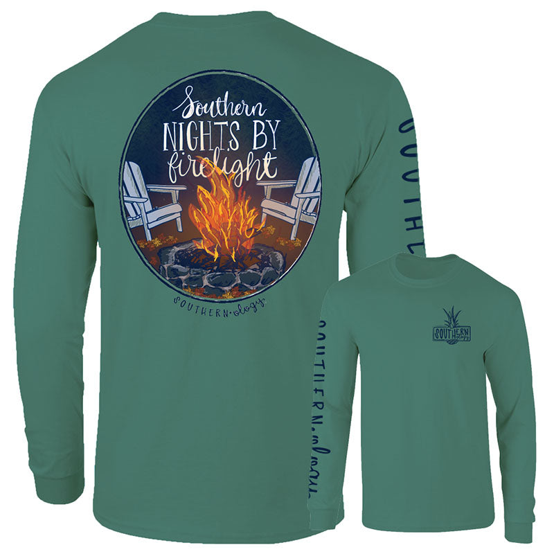 Southernology Southern Nights by Firelight Fall Comfort Colors Long Sleeve T-Shirt