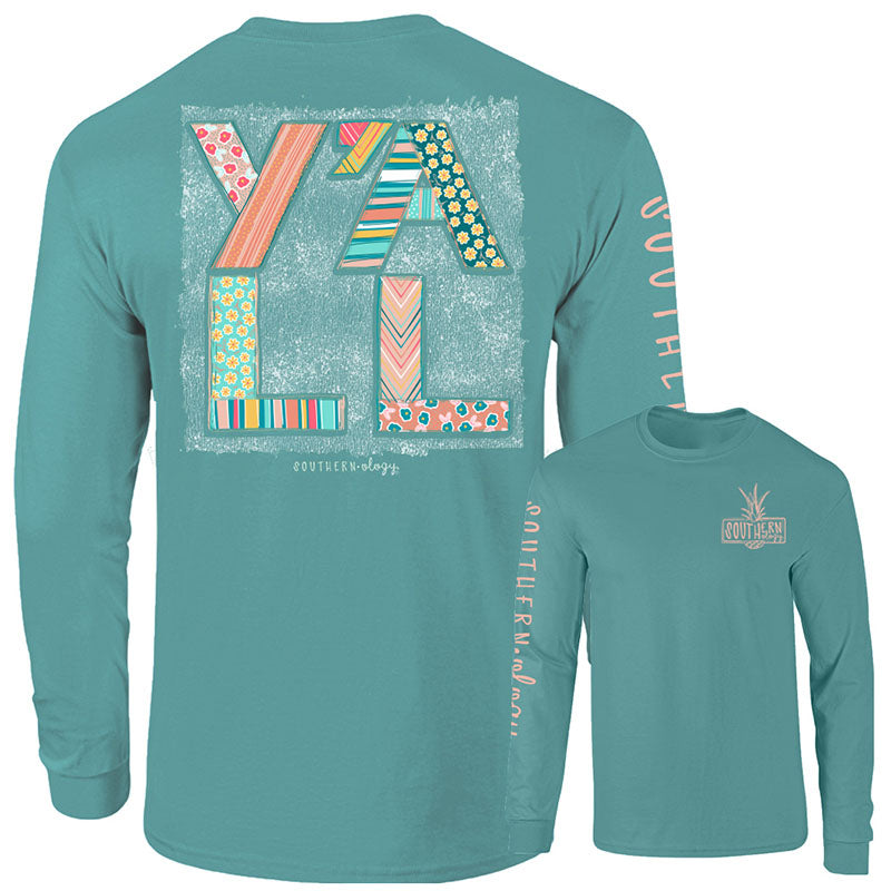 Southernology Y'all Pattern Comfort Colors Long Sleeve T-Shirt