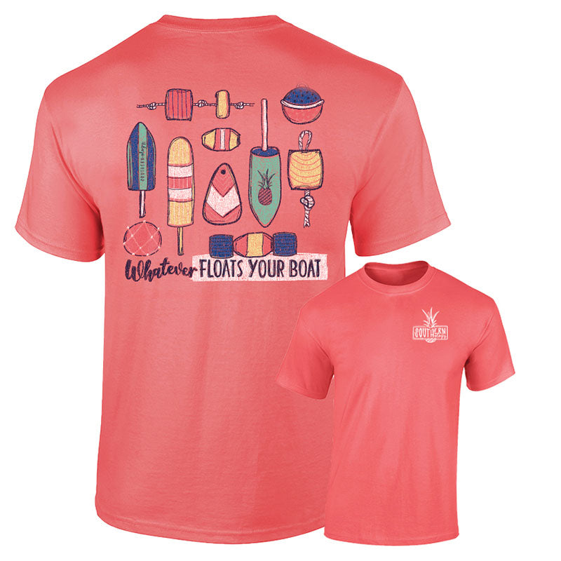 Sale Southernology Floats Your Boat Coral Buoy Comfort Colors T-Shirt