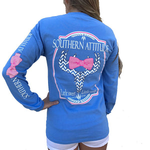 Country Life Outfitters Blue Southern Attitude Chevron Deer Skull Bow ...