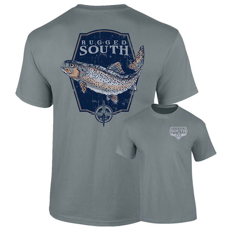Southernology Rugged South Gray Fish Comfort Colors Unisex T-Shirt
