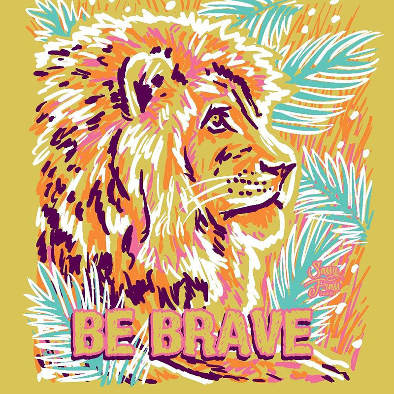 Sassy Frass Preppy Be Brave Lion Comfort Colors T-Shirt
