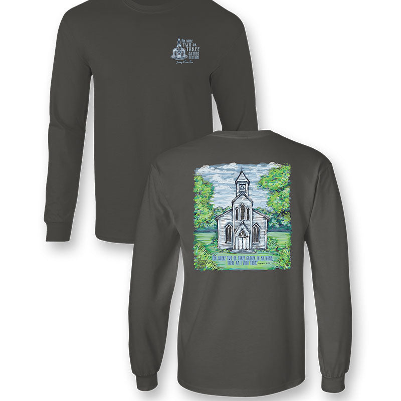 SALE Sassy Frass Matthew 18:20 Church Long Sleeve T-Shirt