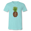 Sassy Frass Preppy Leopard Pineapple V-Neck Canvas T-Shirt