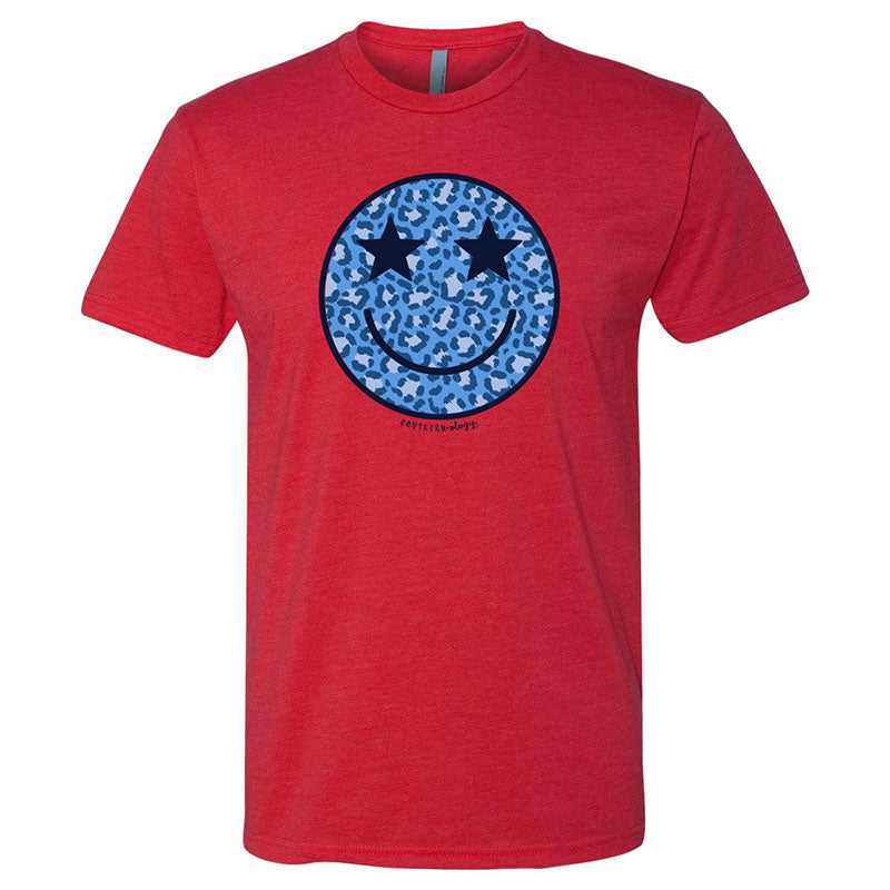Southernology Statement Star Leopard Smile USA Canvas T-Shirt