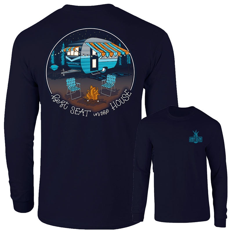 Southernology Best Seat In the House Camper Comfort Colors Long Sleeve T-Shirt