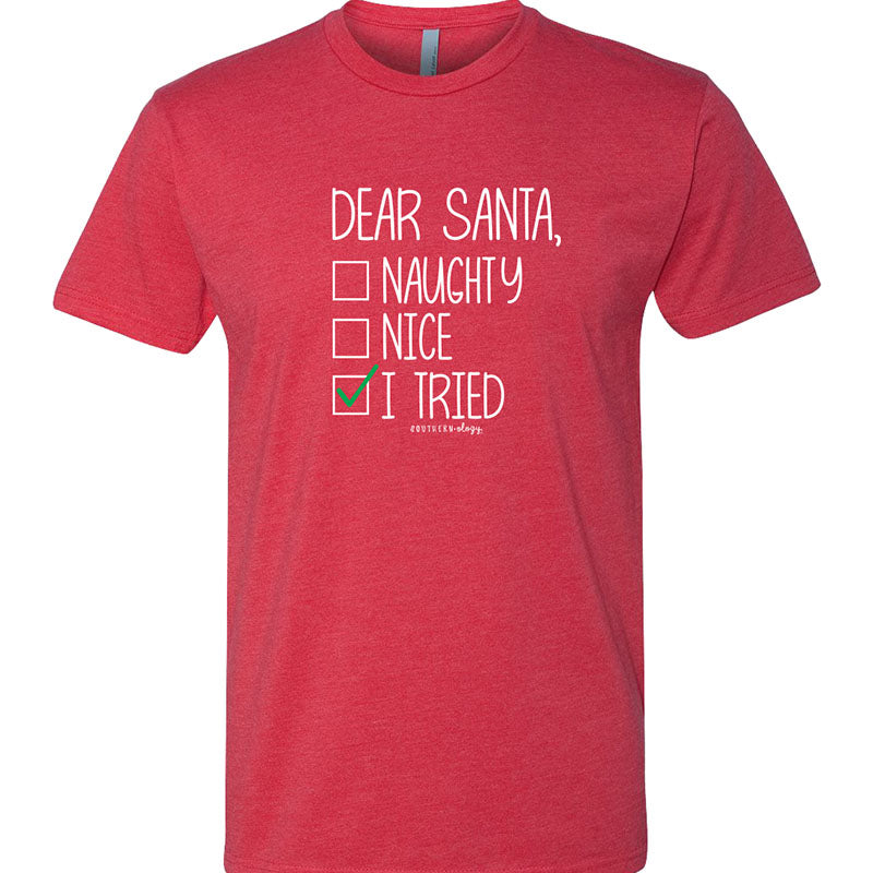 Southernology Statement Naughty or Nice Holiday Canvas T-Shirt