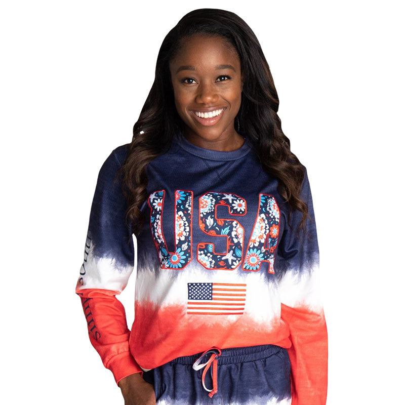 Simply Southern USA Soft Coastal Beach Crew Long Sleeve Sweatshirt