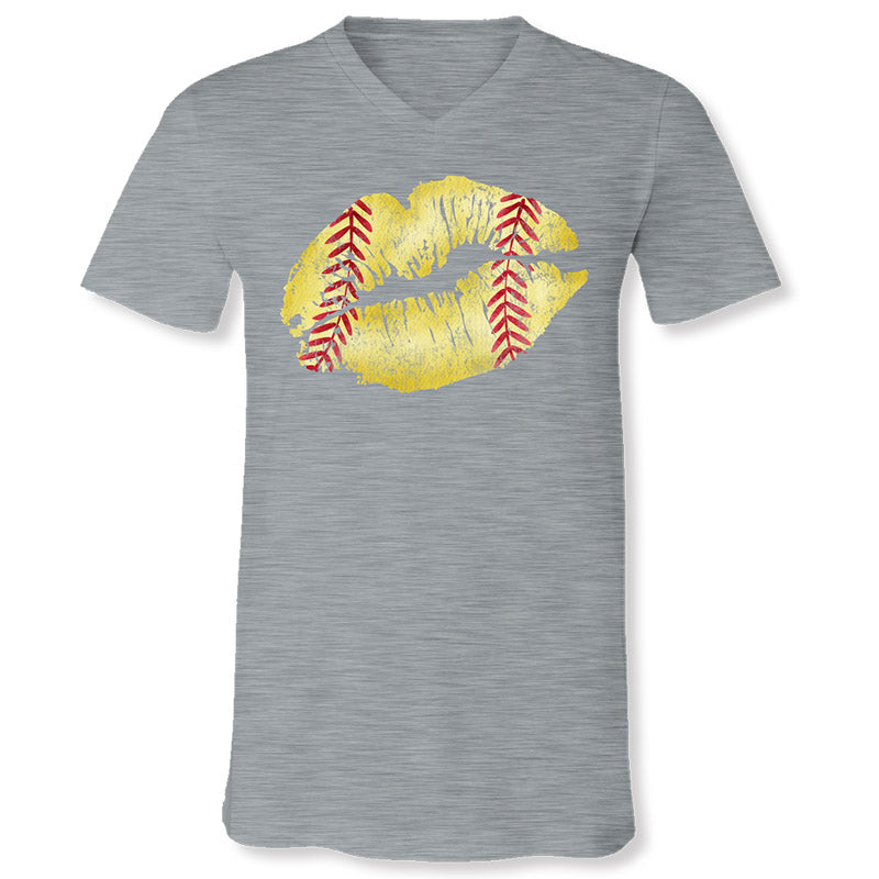 Sassy Frass Softball Lips Bella Canvas T-Shirt