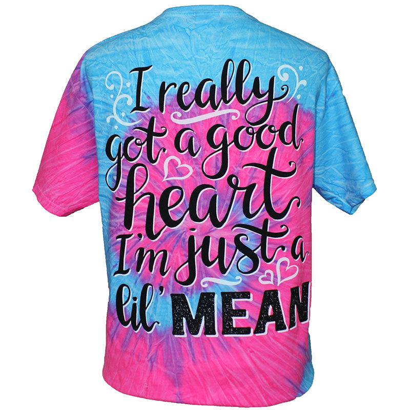 Southern Attitude Tortuga Moon Good Heart Lil Mean Tie Dye T-Shirt