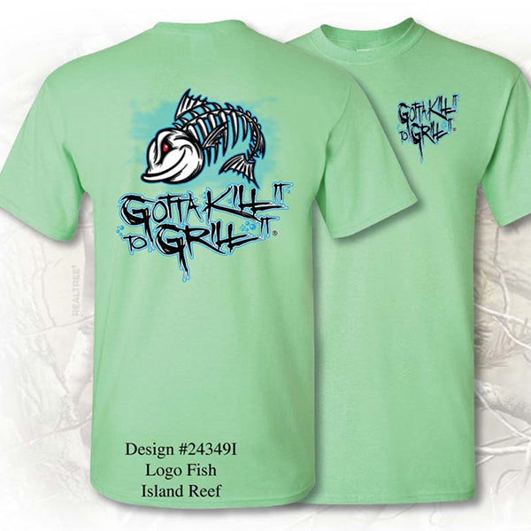 Gotta Kill It To Grill It Logo Fish Bones Unisex T-Shirt