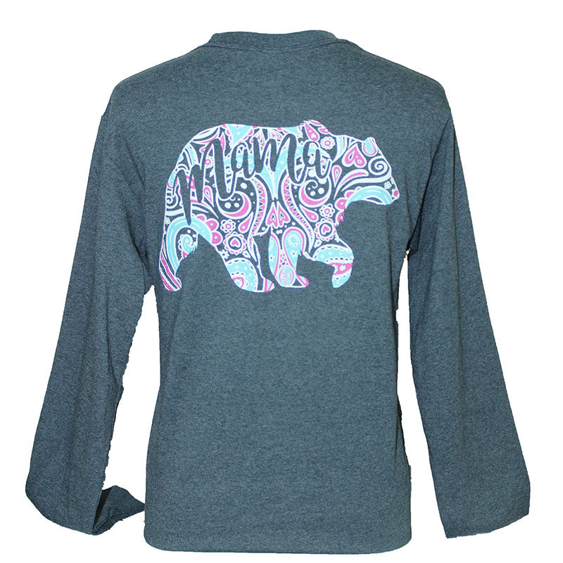 Southern Attitude Preppy Paisley Mama Bear Long Sleeve T-Shirt