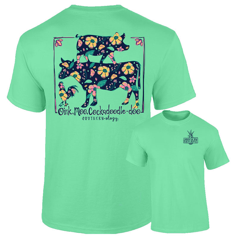 Southernology Oink, Moo, Cockadoodle-Doo Cow Pig Comfort Colors T-Shirt