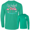 Southernology Flamingo Let&#39;s Go Girls Comfort Colors Long Sleeve T-Shirt