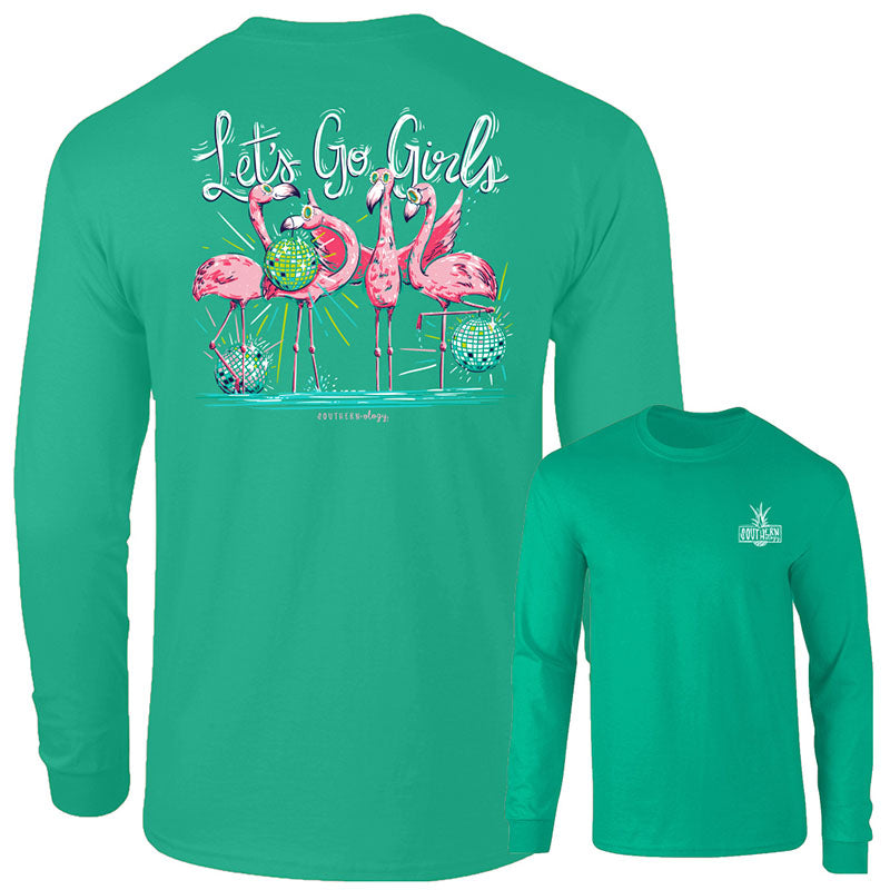 Southernology Flamingo Let's Go Girls Comfort Colors Long Sleeve T-Shirt