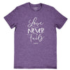 Cherished Girl Grace &amp; Truth Love Never Fails Christian T-Shirt