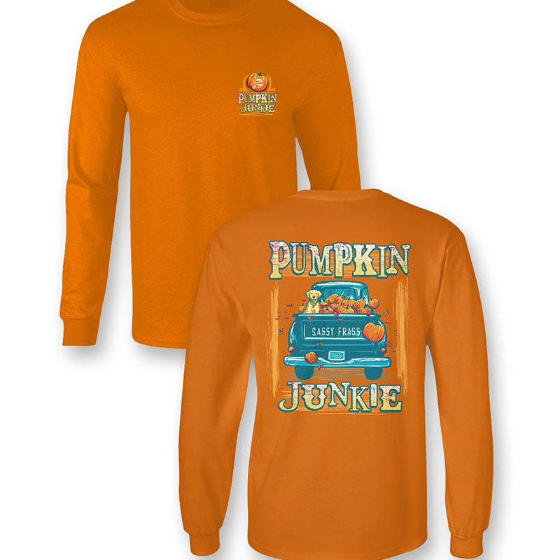 SALE Sassy Frass Pumpkin Junkie Fall Long Sleeve T-Shirt