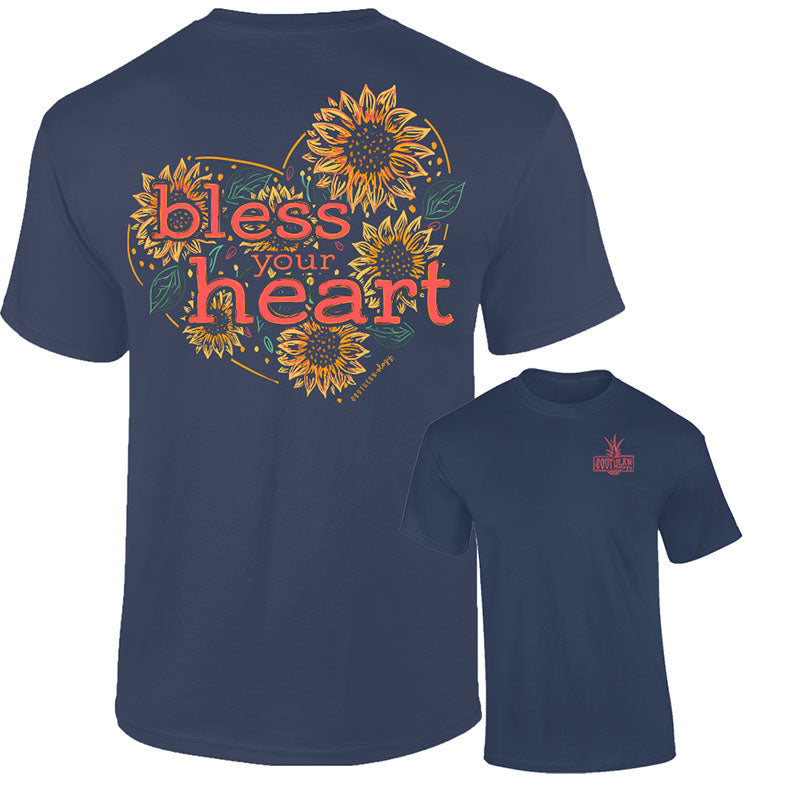 Southernology Bless Your Heart Sunflower Comfort Colors T-Shirt