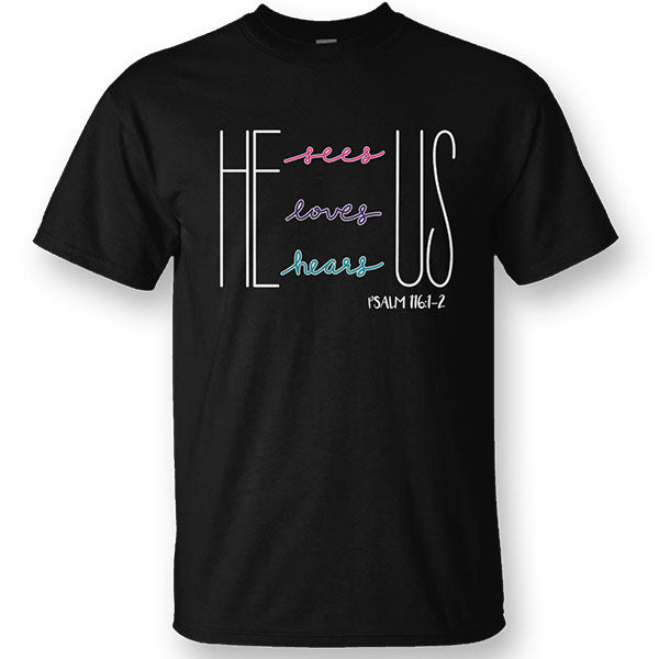 Sassy Frass He Sees Us Faith V-Neck Canvas T-Shirt
