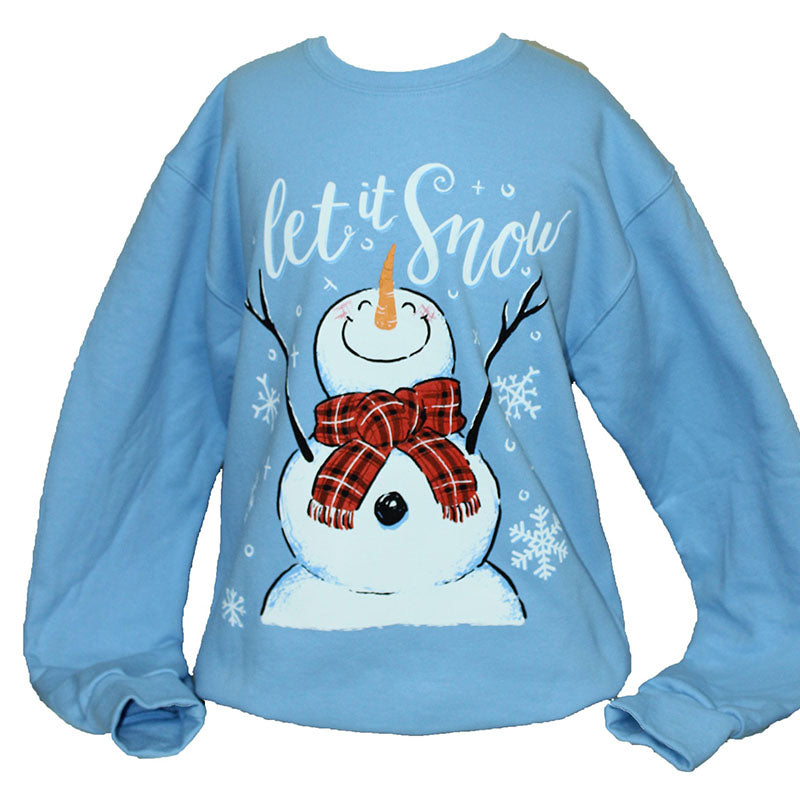 SALE Southern Attitude Let It Snow Holiday Long Sleeve Crew Sweatshirt T-Shirt