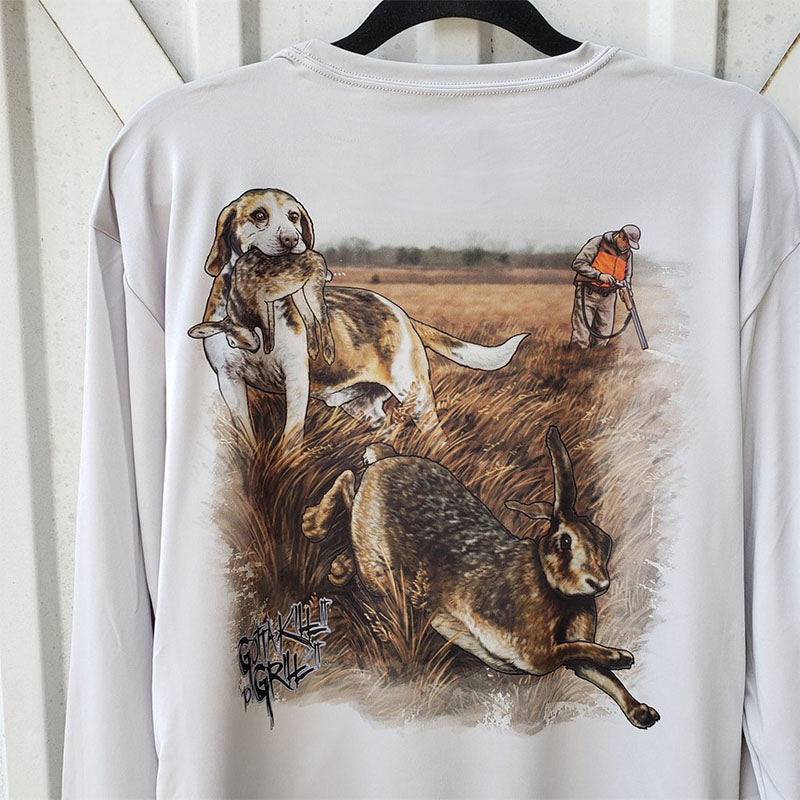 Gotta Kill It To Grill It Rabbit Hunt Unisex Long Sleeve Performance T-Shirt